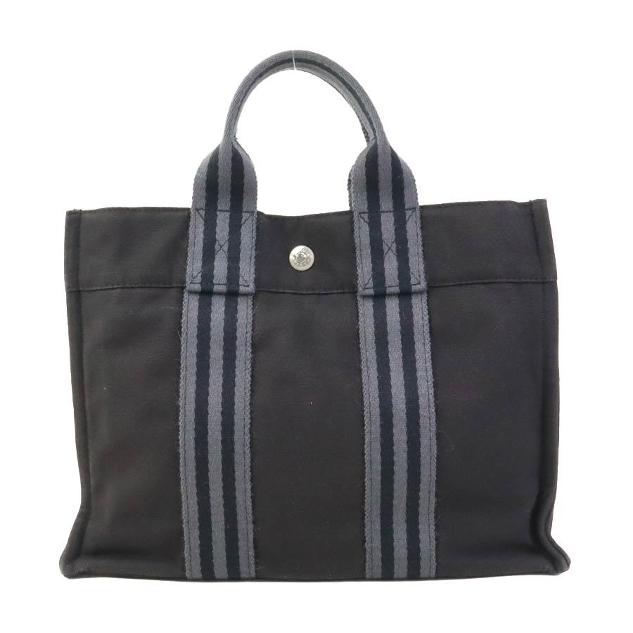 ✨HERMES✨エルメス✨フールトゥPM✨キャンバス✨ブラック✨トートバッグ✨ HERMES（エルメス） ハンドバッグ トートバッグ フールトゥPM