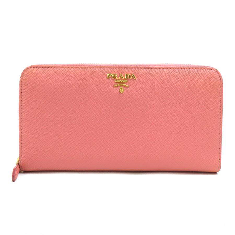 PRADA ラウンドファスナー長財布 ピンク系 レザー 1ML506 PRADA（プラダ） ラウンドファスナー長財布 レザー ピンク : ブランド