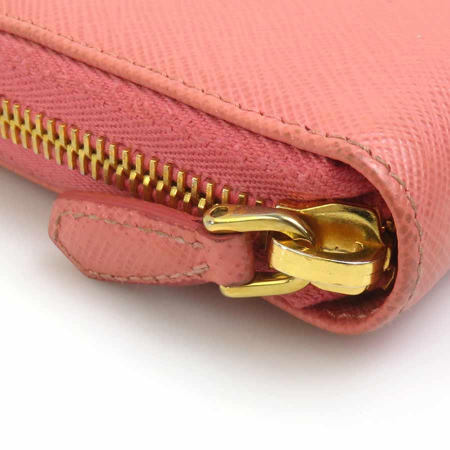 ☆PRADA プラダ ラウンドファスナー長財布 ピンク PRADA（プラダ） ラウンドファスナー長財布 レザー ピンク : ブランド