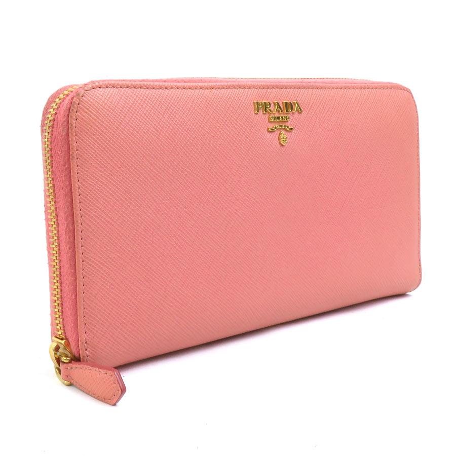☆PRADA プラダ ラウンドファスナー長財布 ピンク PRADA（プラダ） ラウンドファスナー長財布 レザー ピンク : ブランド