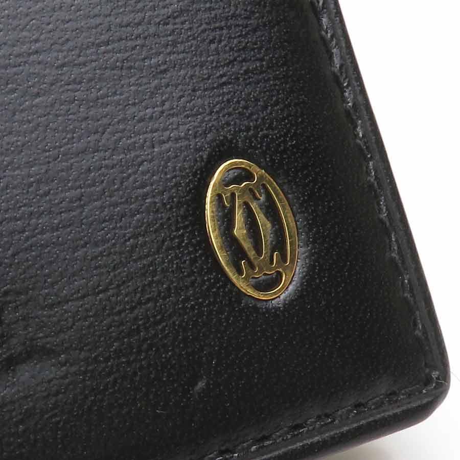 Cartier（カルティエ） 二つ折り長財布 レザー ブラック : ブランド