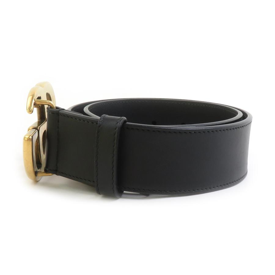 GUCCI ブラックレザーベルト レア GGロゴ ゴールド&ブラック バックル GUCCI（グッチ） ベルト レザー ブラック : ブランドバリュー - 通販