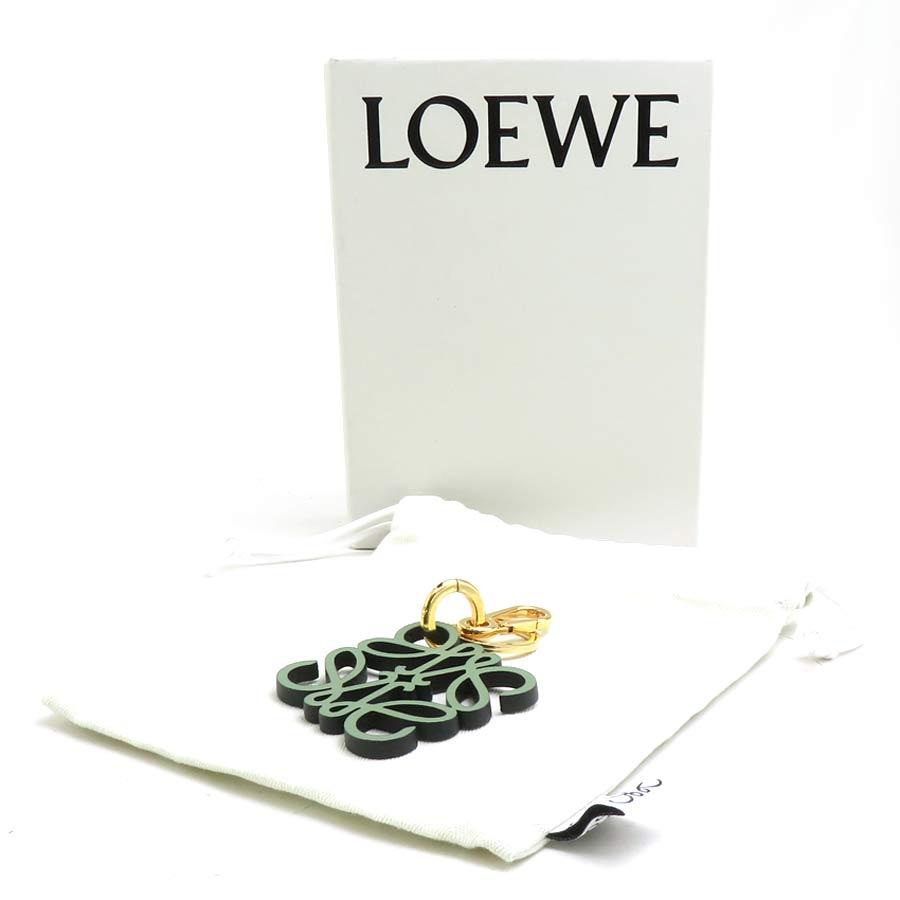 LOEWE アナグラム　グリーン　レザー　キーリング LOEWE（ロエベ） チャーム キーリング アナグラム レザー/メタル