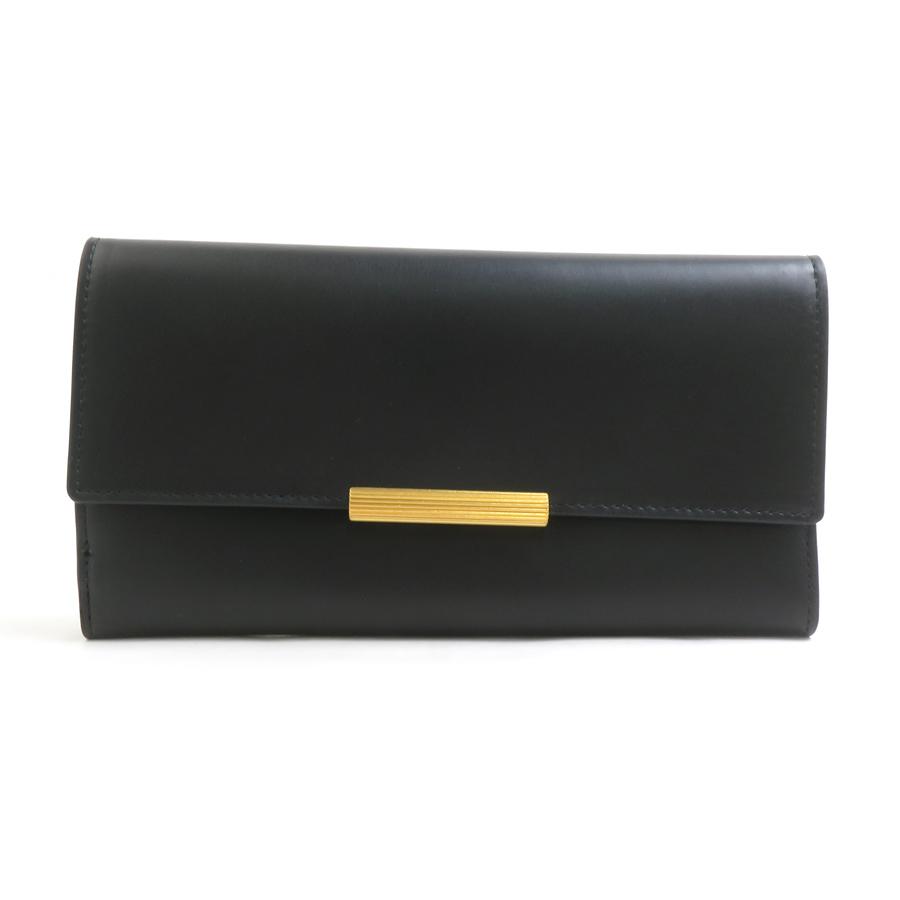 BOTTEGA ブラックレザー 二つ折り財布 ボッテガヴェネタ BOTTEGAVENETA 二つ折り長財布 レザー ブラック