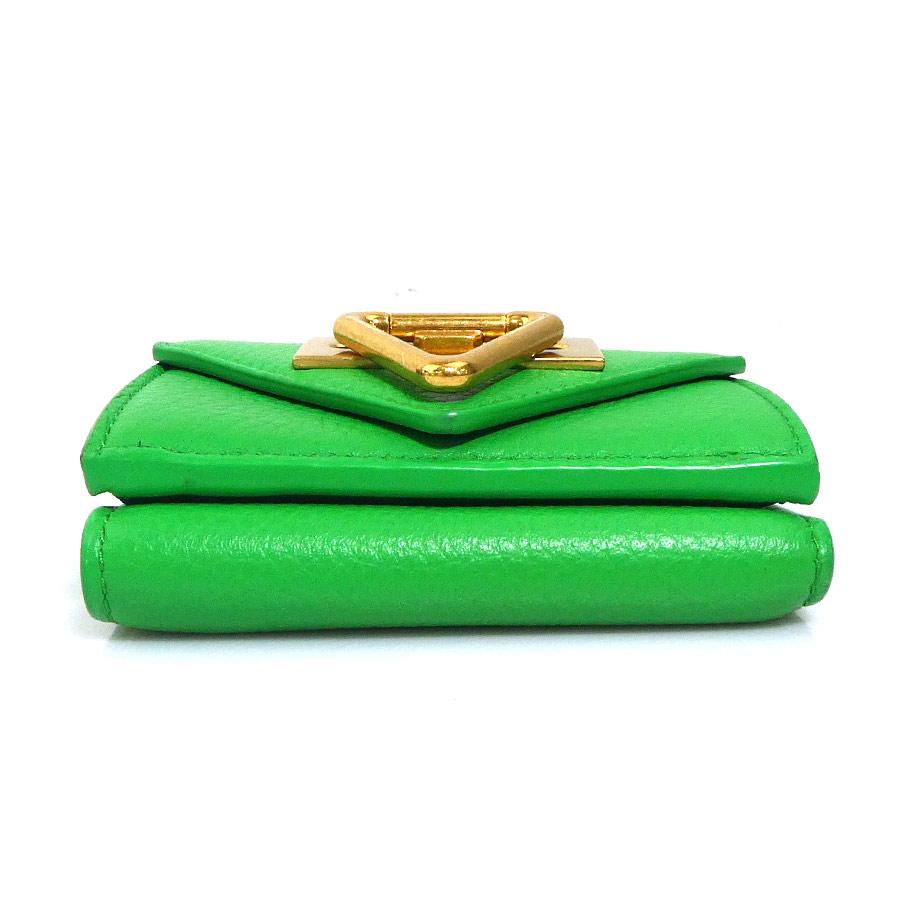 ボッテガヴェネタ BOTTEGAVENETA 三つ折り財布 レザー グリーン
