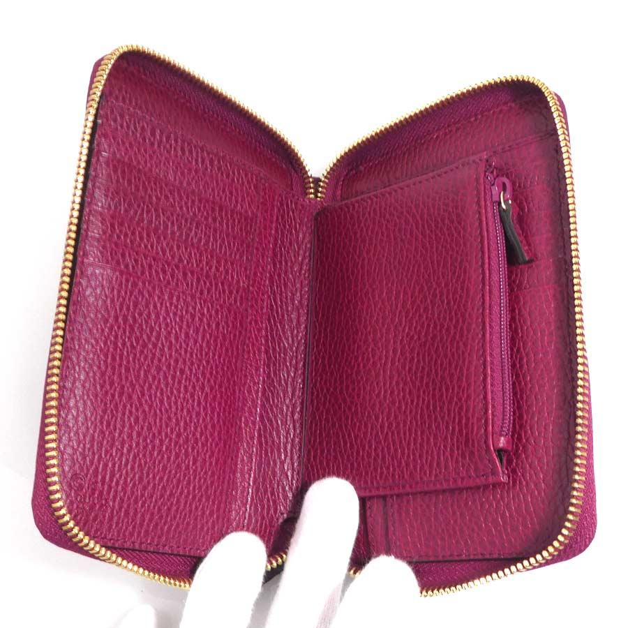 GUCCI（グッチ） 二つ折り財布 レザー ワインレッド : ブランド