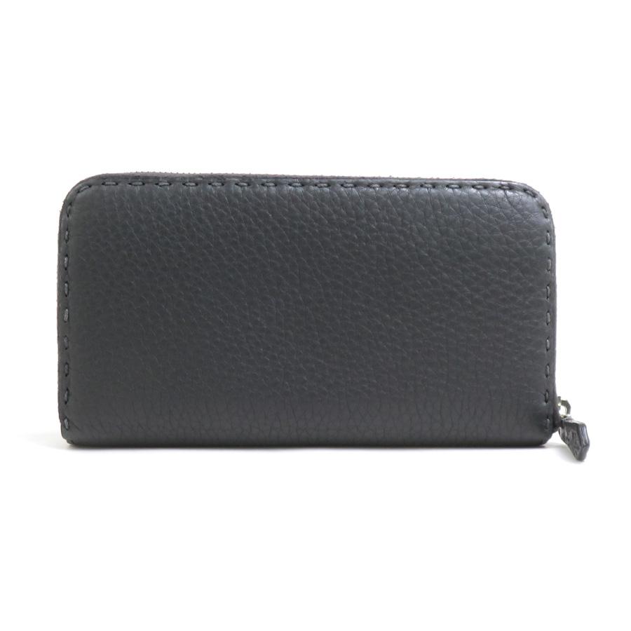 FENDI（フェンディ） ラウンドファスナー長財布 レザー グレー