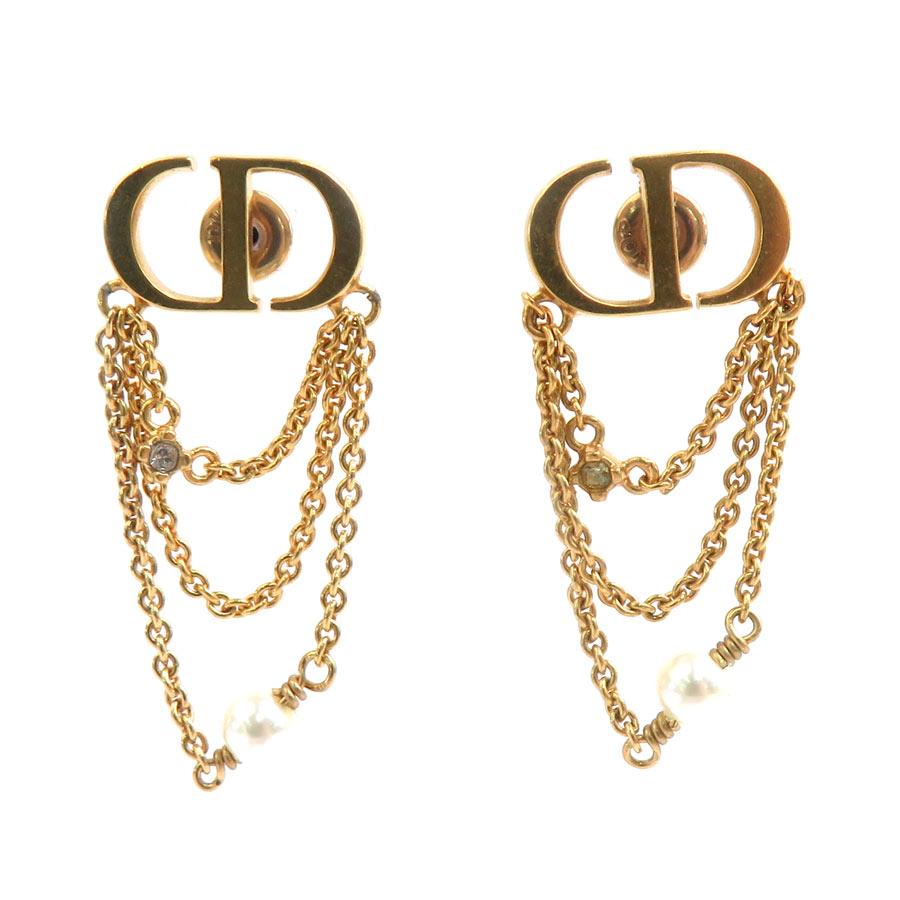 クリスチャンディオール Christian Dior ピアス メタル ゴールド