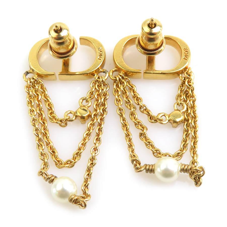 クリスチャンディオール Christian Dior ピアス メタル ゴールド