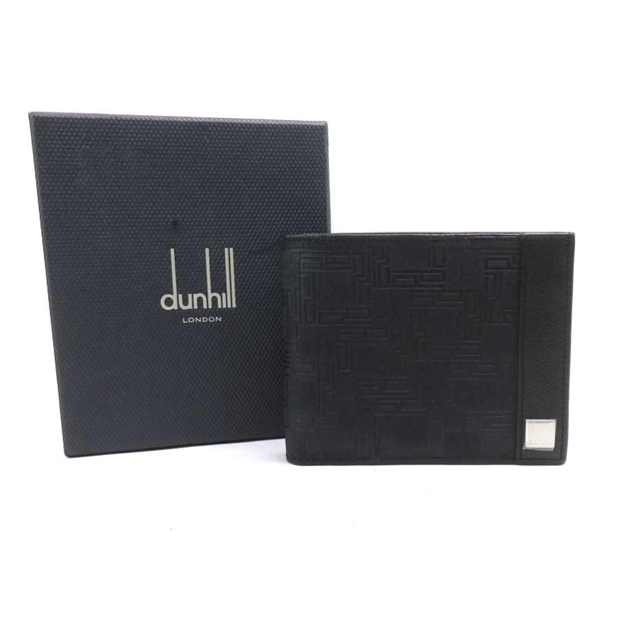 未使用品✨ダンヒル　二つ折り　財布　レザー　保証カード　D-eight　ブラック dunhill（ダンヒル） 二つ折り財布 レザー ブラック : ブランド
