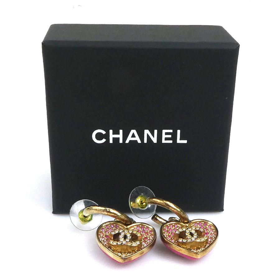 CHANEL（シャネル） ピアス ハート メタル/ラインストーン ピンク