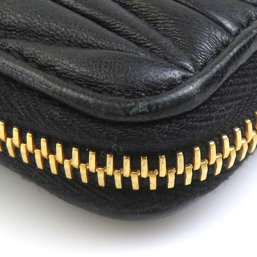 miumiu ミュウミュウ マテラッセ ケース 小銭入れ ブラック miu miu（ミュウミュウ） コインケース マテラッセ レザー ブラック