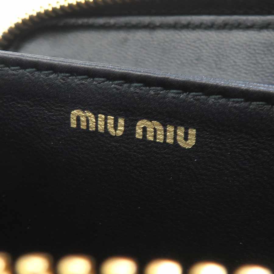 miu miu（ミュウミュウ） コインケース マテラッセ レザー ブラック