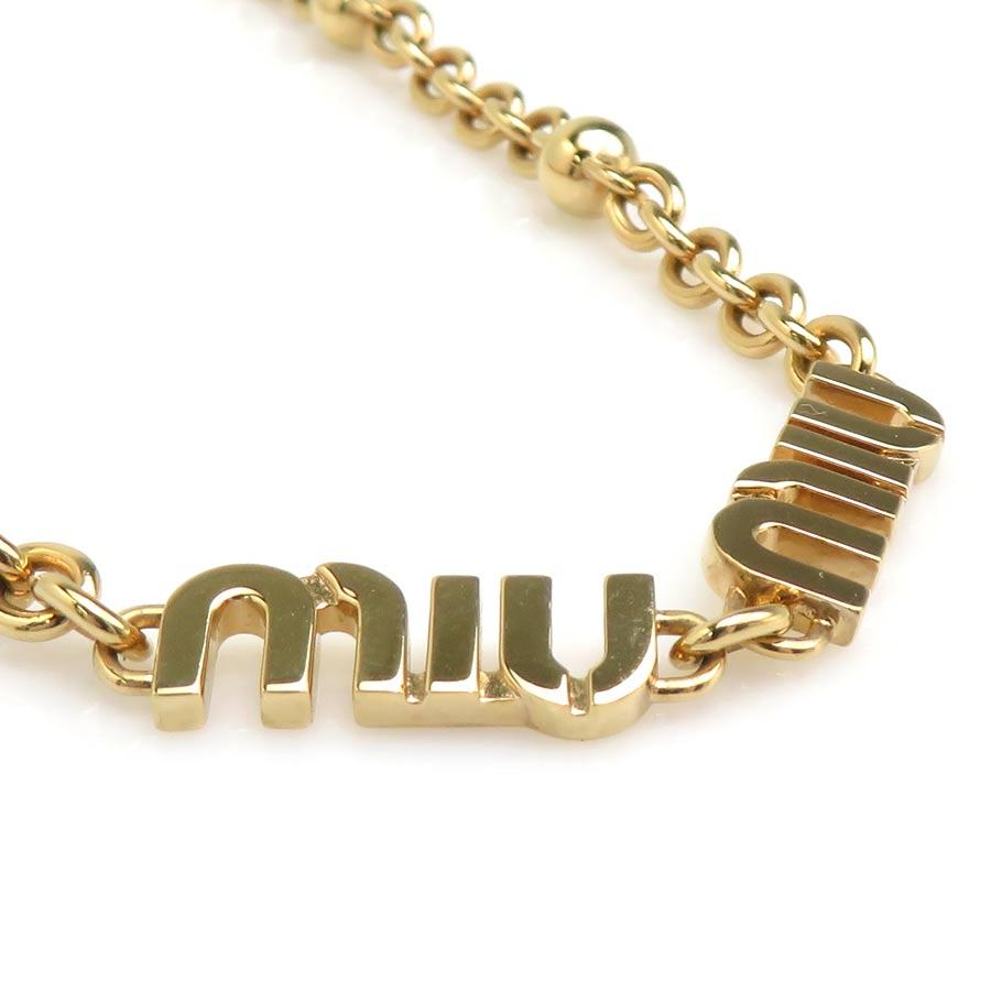 miu miu（ミュウミュウ） ネックレス メタル ゴールド : ブランド 