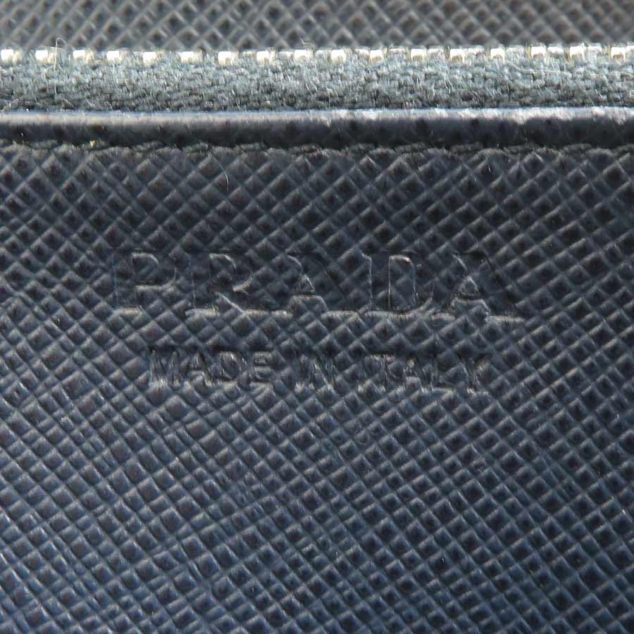 PRADA（プラダ） ラウンドファスナー長財布 レザー ネイビー