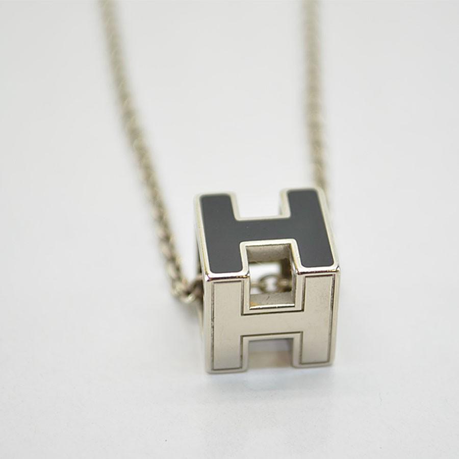 値引 エルメス エルメス 金属素材 Hermes 定番人気 ネックレス Hキューブ カージュドアッシュ 金属素材 シルバーｘブラック 定番人気 再入荷 9e2b1501 Studio J Co