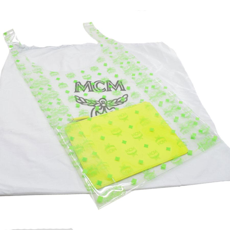 ぽっきりsale対象 エムシーエム Mcm バッグ ロゴグラム ビニールｘレザー クリアｘライトグリーンｘイエロー 定番人気 クーポン発行 Etechnologies Shop