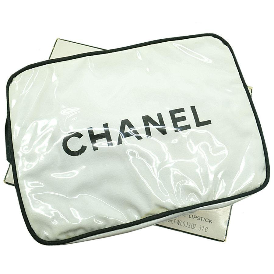 シャネル Chanel ポーチ ビニールｘキャンバス ホワイトｘブラック ノベルティ R8140 ブランドバリュー 通販 Yahoo ショッピング