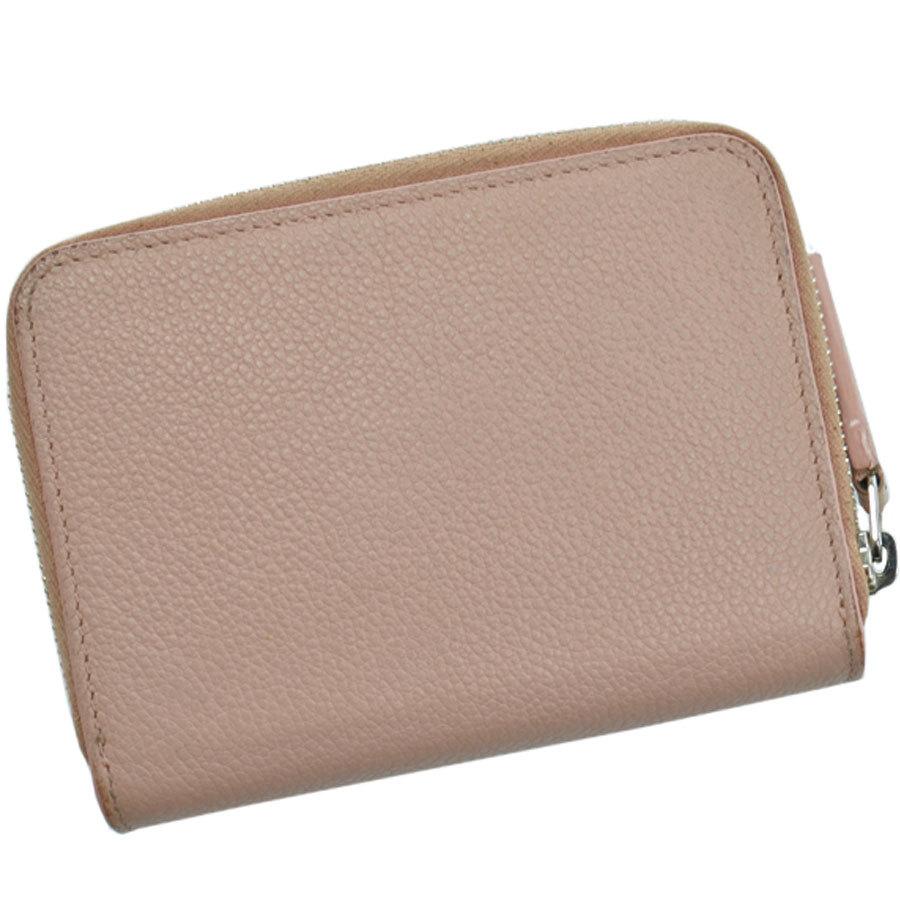サンローラン SAINT LAURENT 財布 レザーx金属素材 ピンク系ベージュ