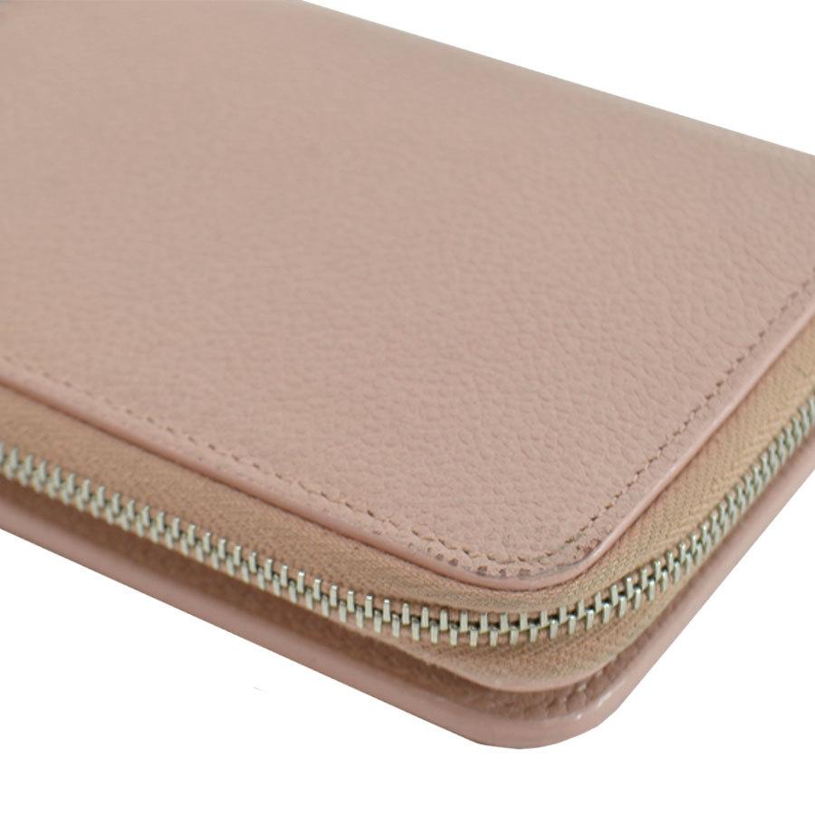 サンローラン SAINT LAURENT 財布 レザーx金属素材 ピンク系ベージュ