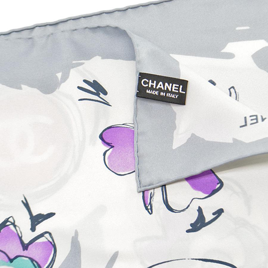 CHANEL シャネル スカーフ アイコン カメリア シルク100