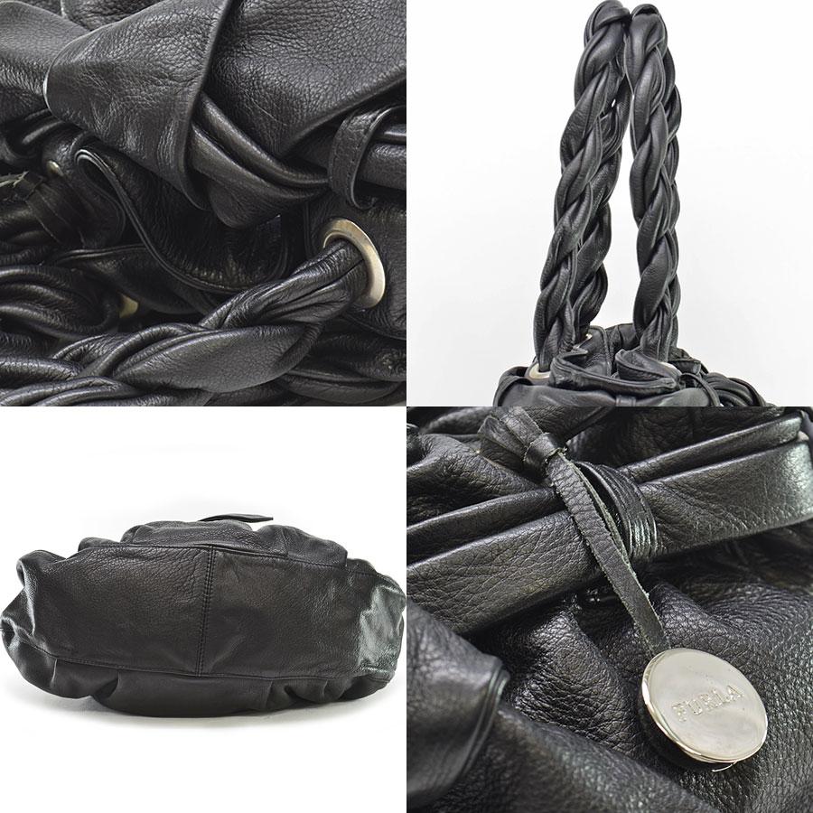 美品 FURLA ボストンバッグ　黒 フルラ 革製 レザー FURLA Furla/フルラ 2WAY ミニ ボストンバッグ ヴィーナス黒