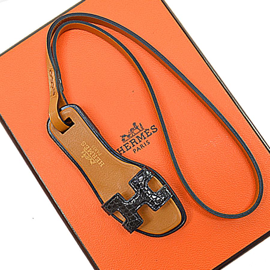 エルメス HERMES チャーム オラン ナノ リザードｘヴォーバトラー