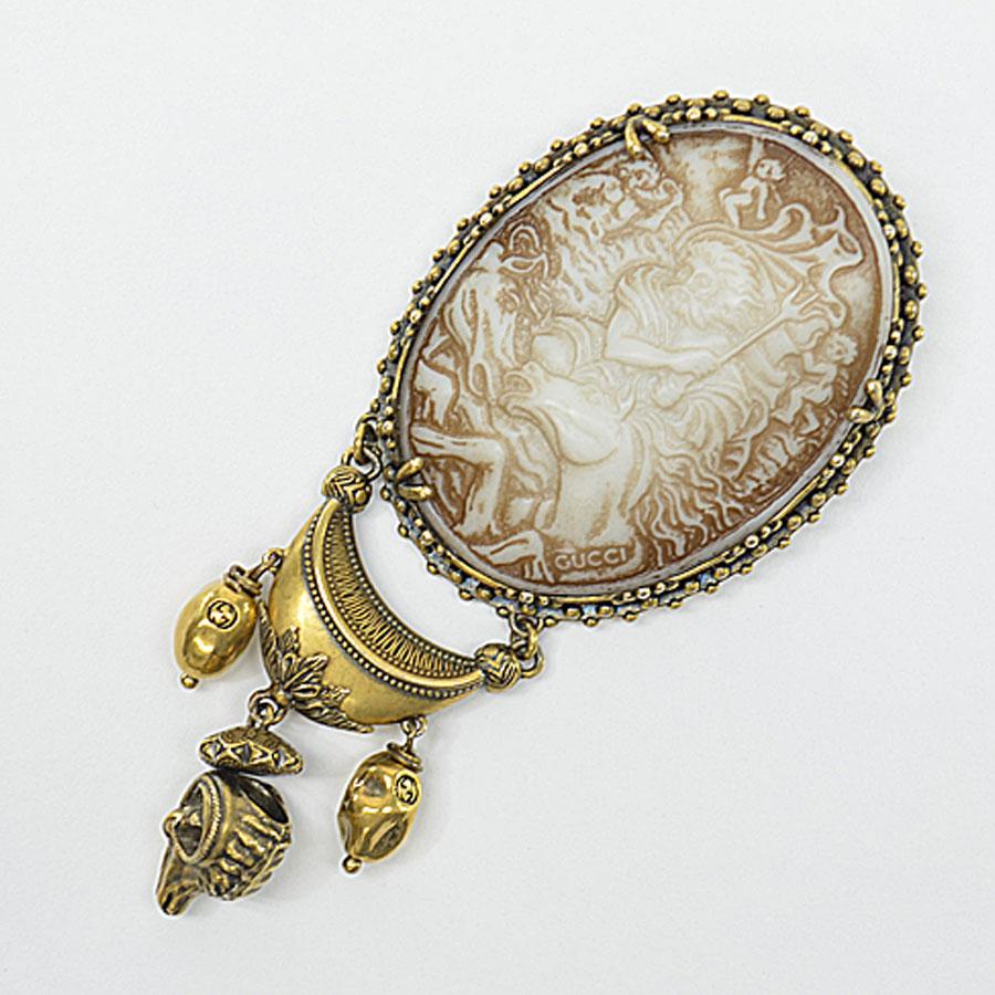 GUCCI グッチ ブローチ カメオ カメオx金属素材 アオボリーx