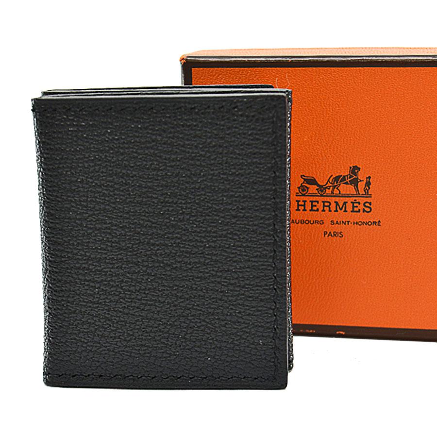 エルメス　HERMES 写真入れ HERMES エルメス フォトケース レザー ブラック : ブランド