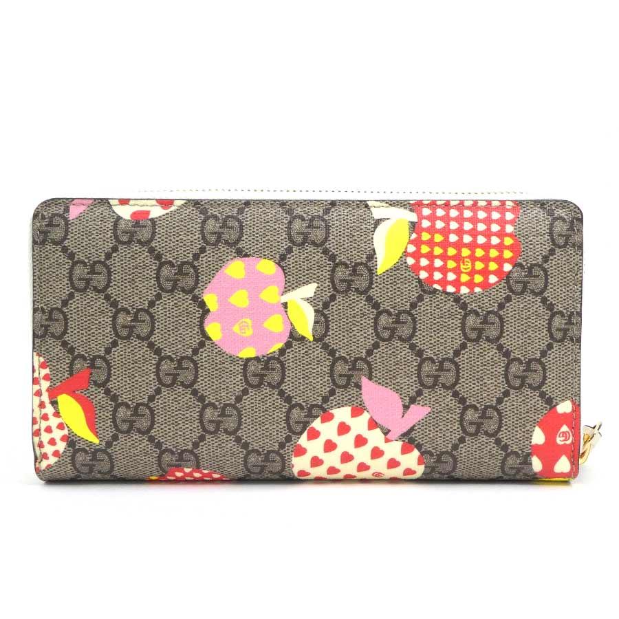 GUCCI（グッチ） ラウンドファスナー長財布 レ ポム アップル+ハート
