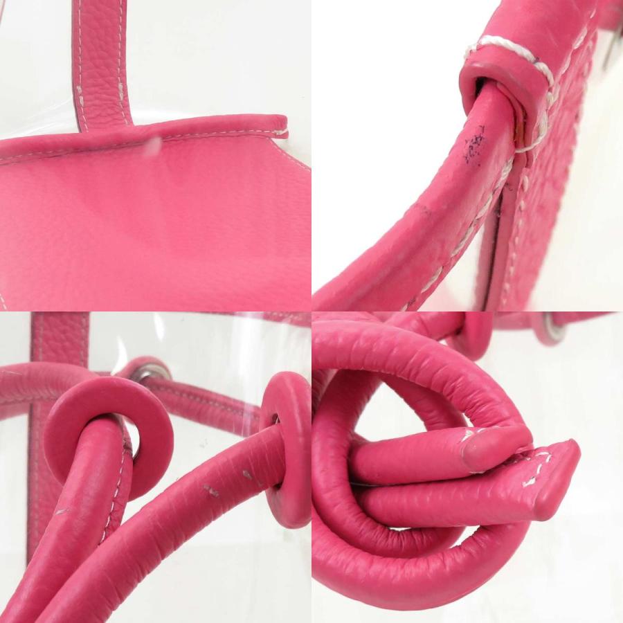 VASIC ヴァジック ハンドバッグ ボンド ミニ PVC/レザー クリア×ピンク