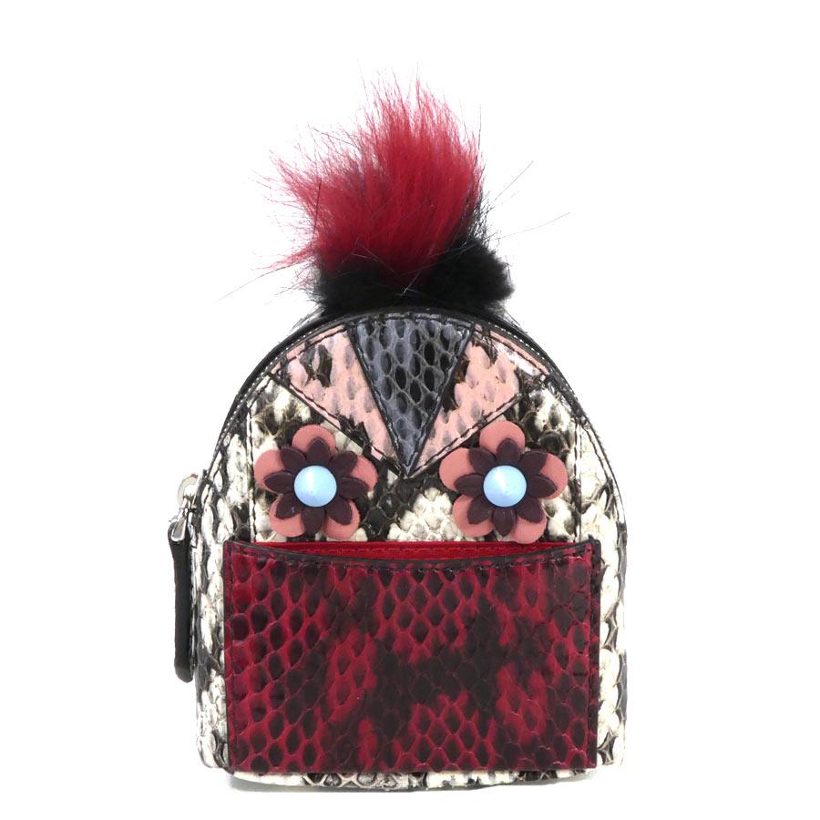 FENDI（フェンディ） チャーム ミニポーチ モンスター パイソン/ファー