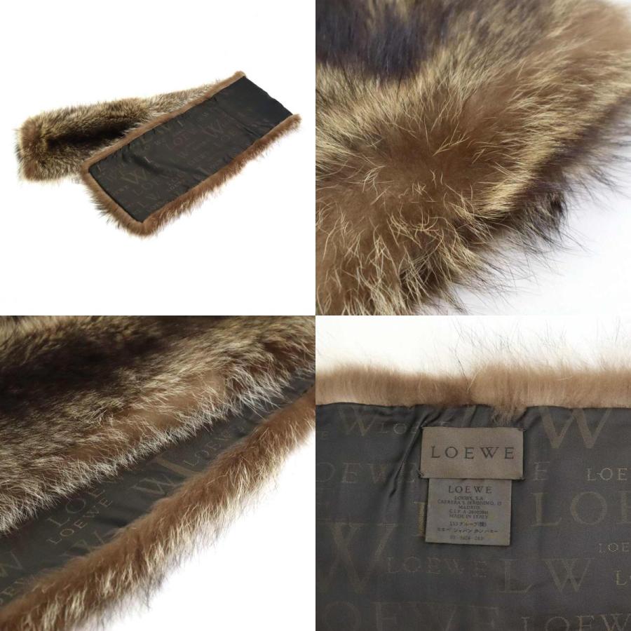 LOEWE（ロエベ） マフラー ティペット ファー/キュプラ ブラウン