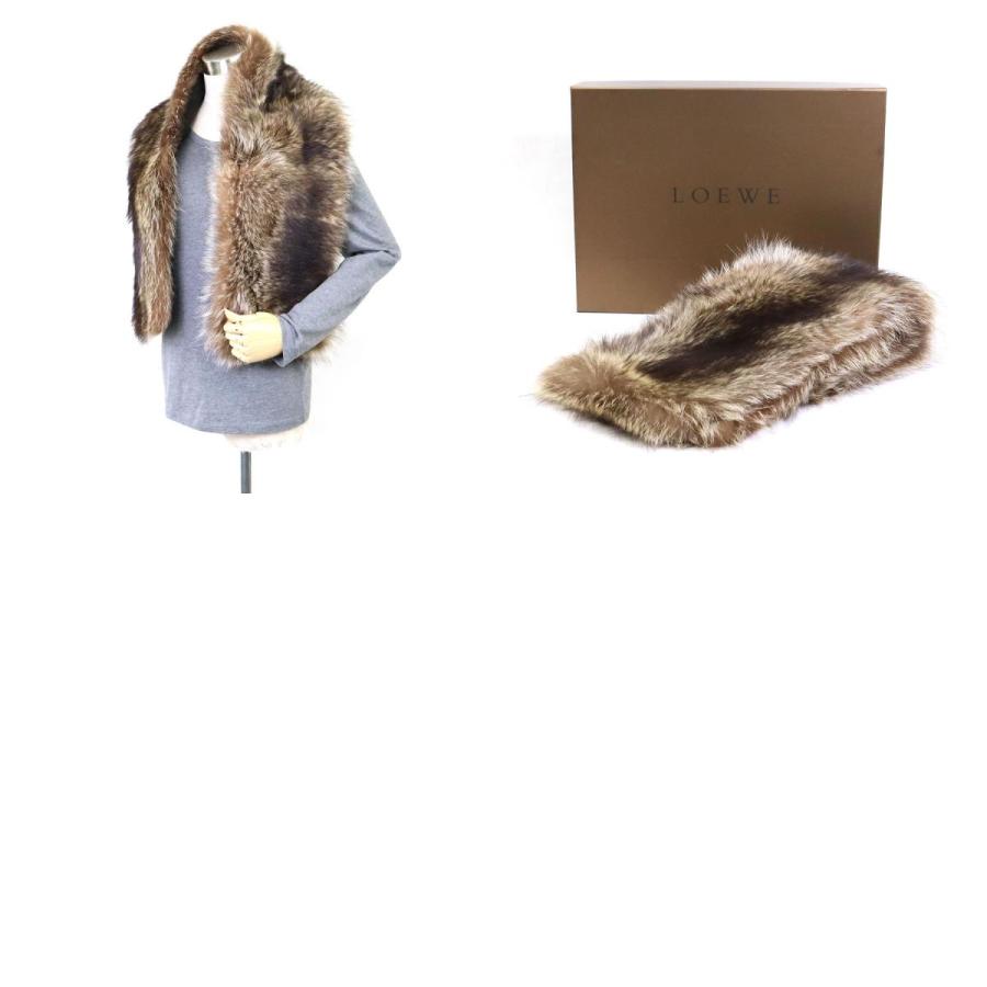 LOEWE（ロエベ） マフラー ティペット ファー/キュプラ ブラウン