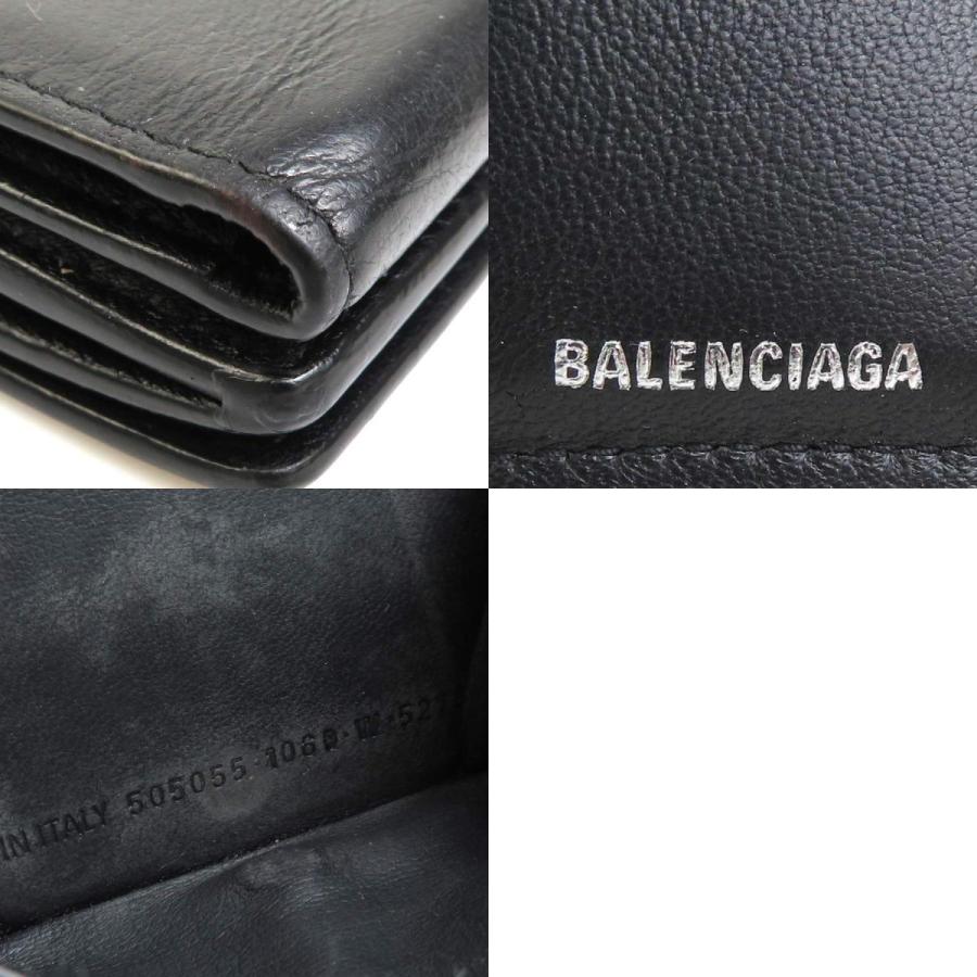 BALENCIAGA バレンシアガ 三つ折り財布 レザー ブラック : ブランド