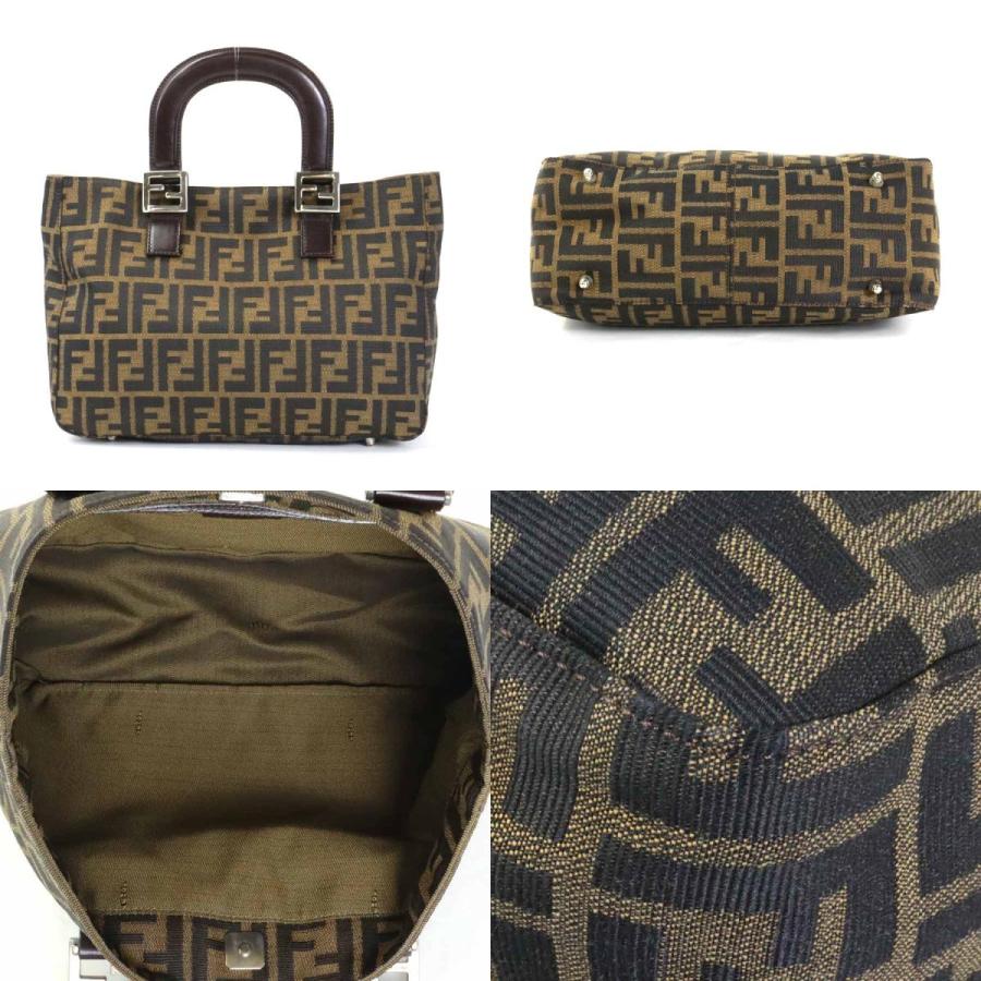 FENDI フェンディ ハンドバッグ ズッカ キャンバス ブラウン