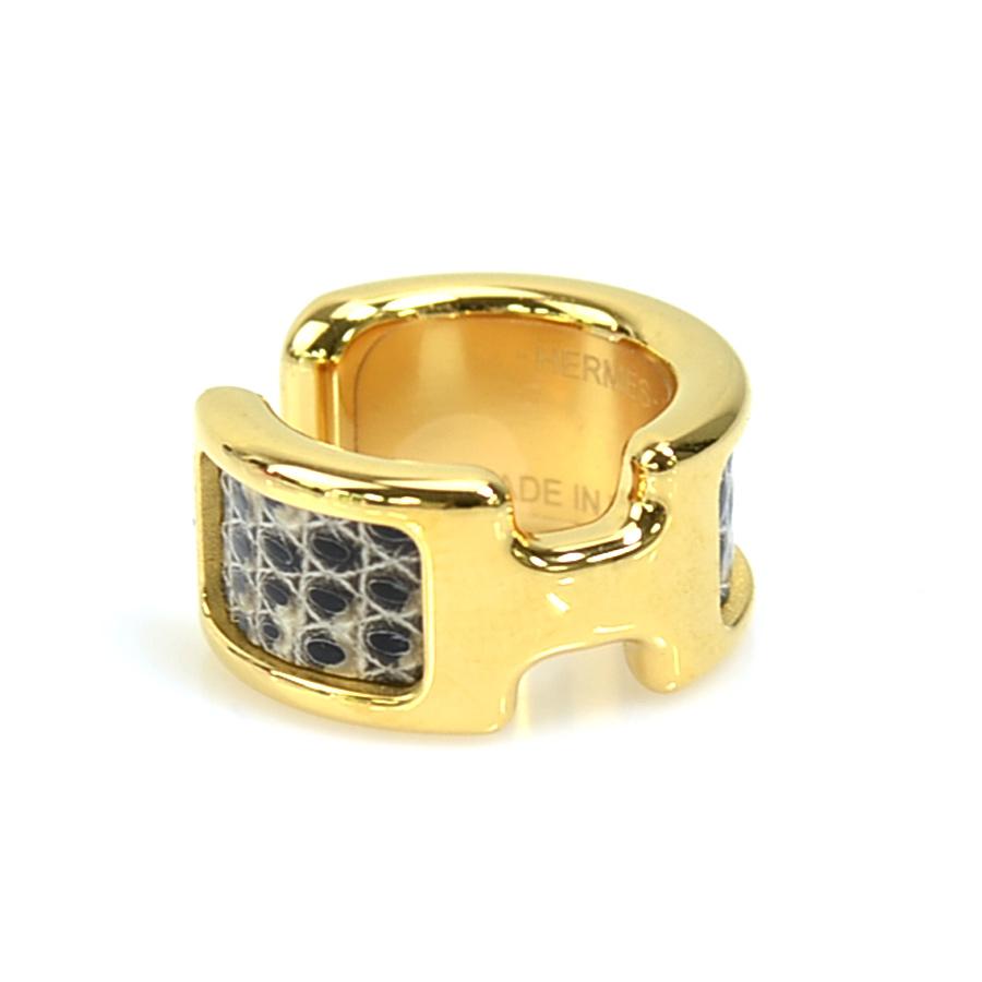 HERMES エルメス イヤーカフ オランプPM リザード グレー系 : ブランド  