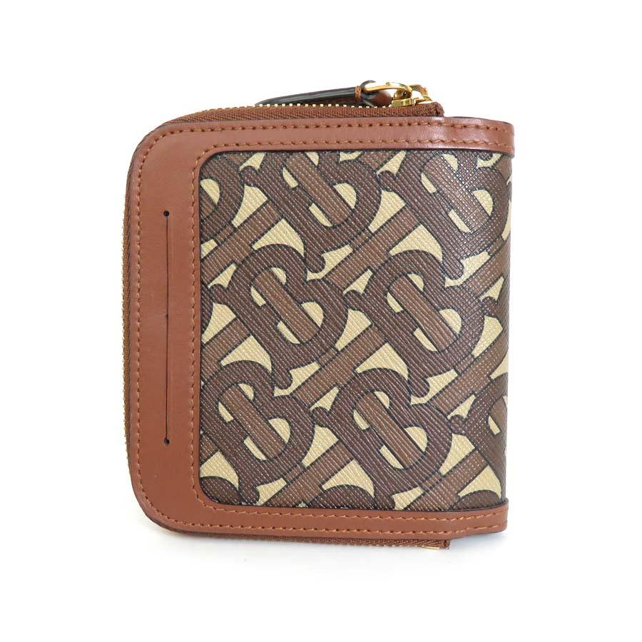 【美品】BURBERRY ブラウン 二つ折り財布 BURBERRY（バーバリー） 二つ折り財布 PVCコーティングキャンバス