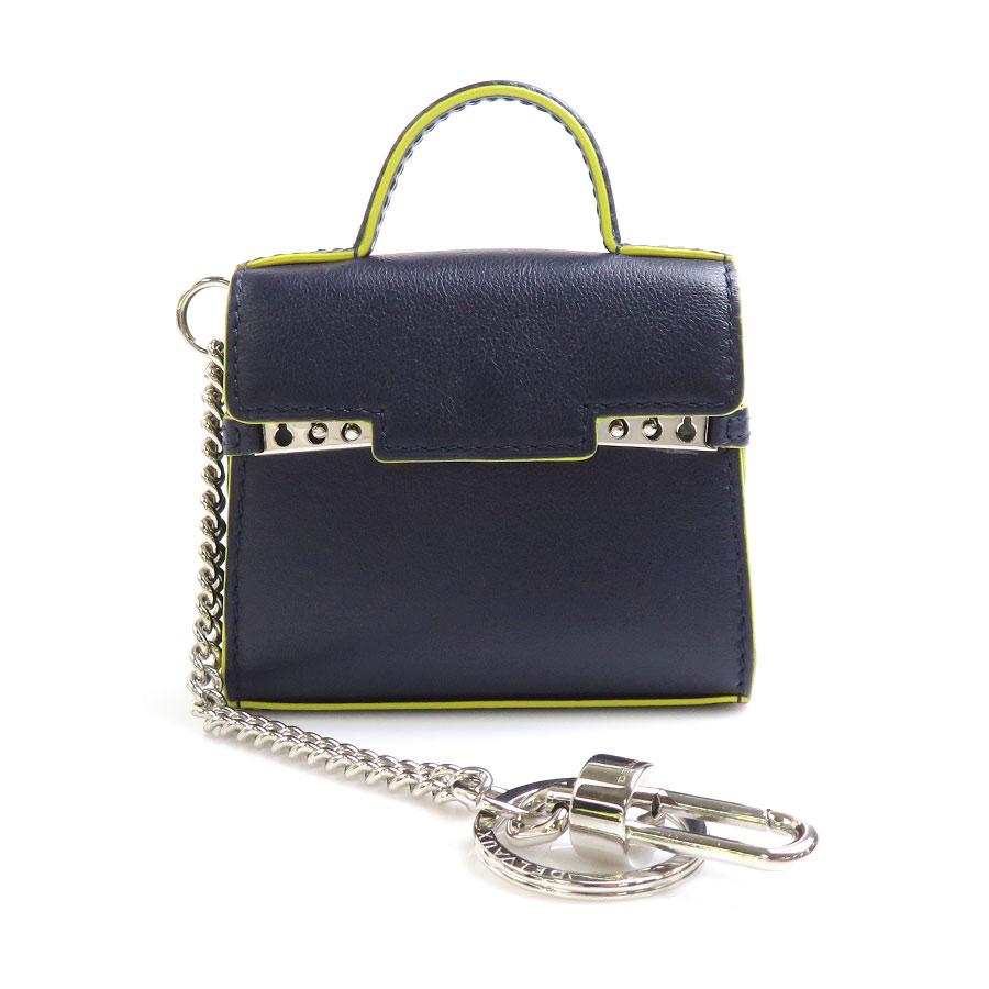 デルヴォー DELVAUX チャーム タンペート レザー ネイビー×イエロー