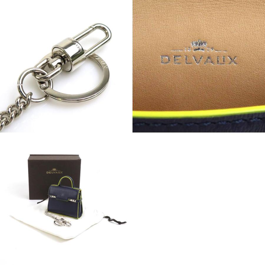 DELVAUX ネイビー レザー キーリング DELVAUX ネイビー レザー キーリング