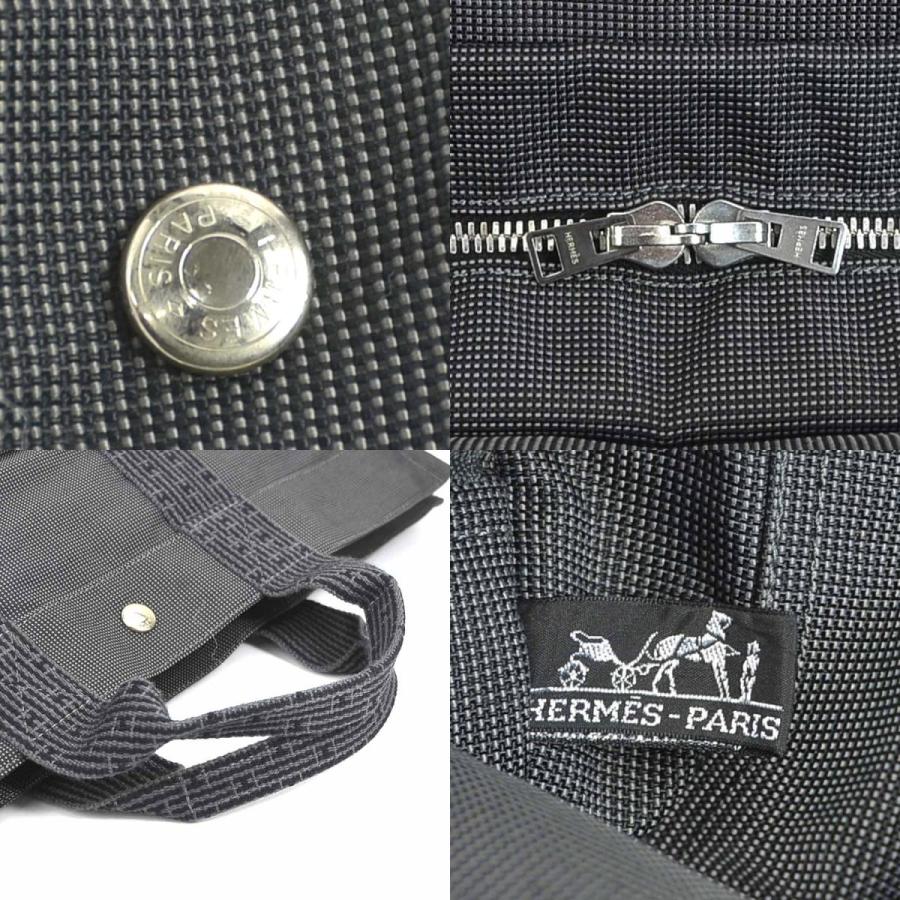 HERMES エルメス ハンドバッグ エールラインMM ナイロン グレー