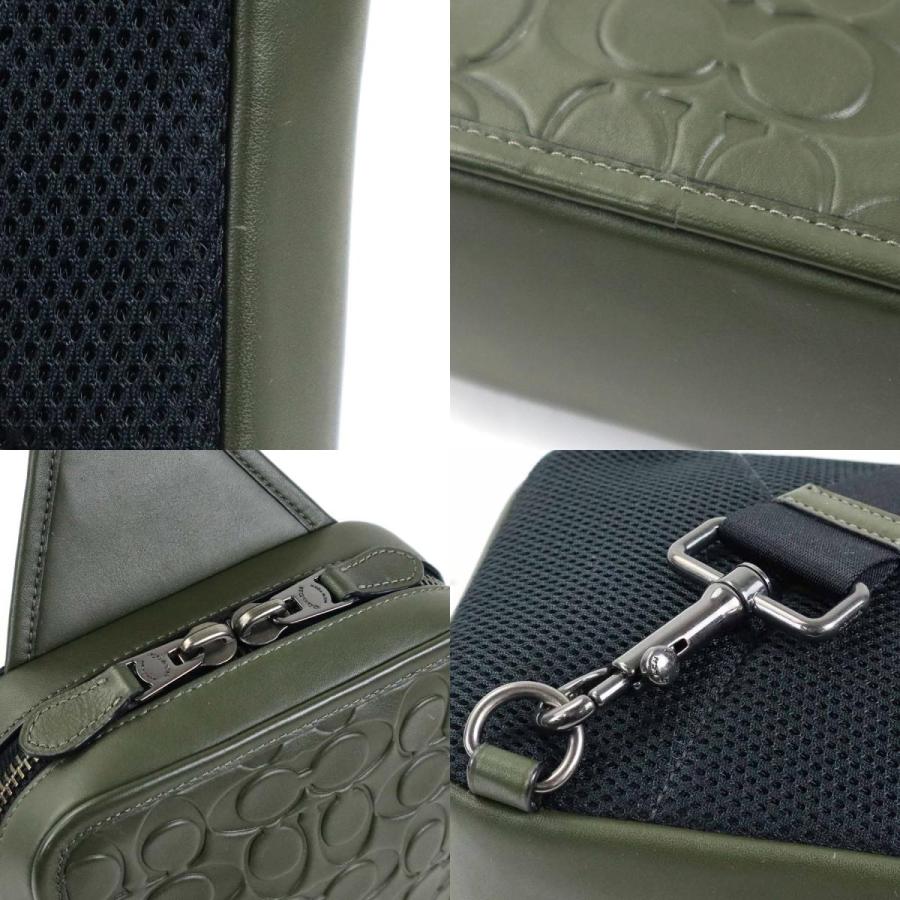 COACH（コーチ） ボディバッグ シグネチャー レザー カーキ : ブランド