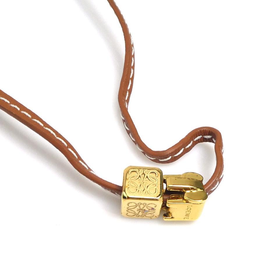 LOEWE ロエベ ネックレス レザー/メタル ブラウン : ブランド LOEWE ロエベ ネックレス レザー/メタル ブラウン : ブランド