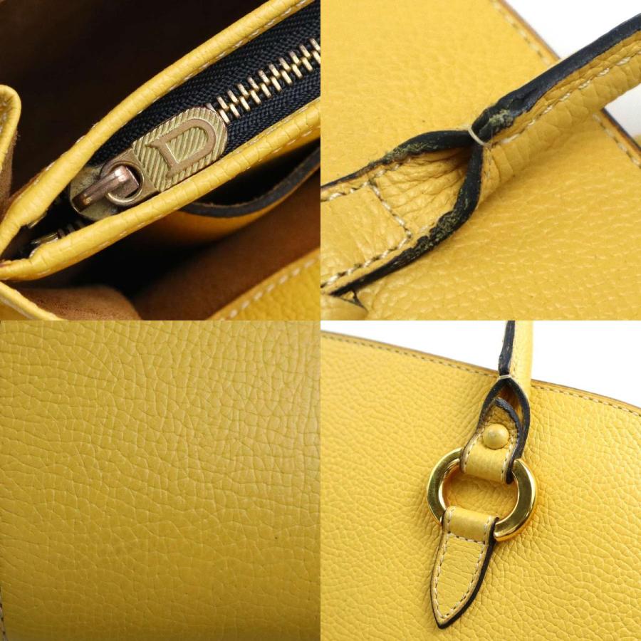 DELVAUX デルヴォー ハンドバッグ セピア レザー イエロー : ブランド 