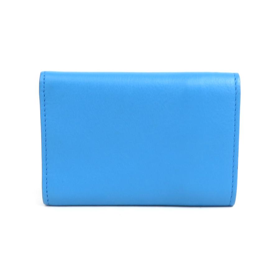 BALENCIAGA（バレンシアガ） 三つ折り財布 レザー ブルー : ブランド