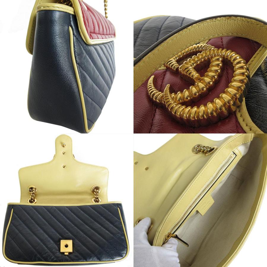 GUCCI（グッチ） ショルダーバッグ GGマーモント レザー/メタル 