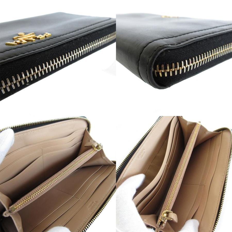 PRADA（プラダ） ラウンドファスナー長財布 レザー ブラック