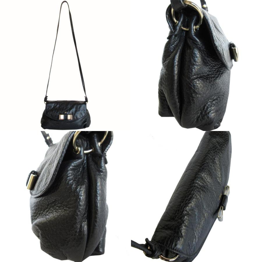 Chloe（クロエ） 斜め掛けショルダーバッグ リボン レザー ブラック