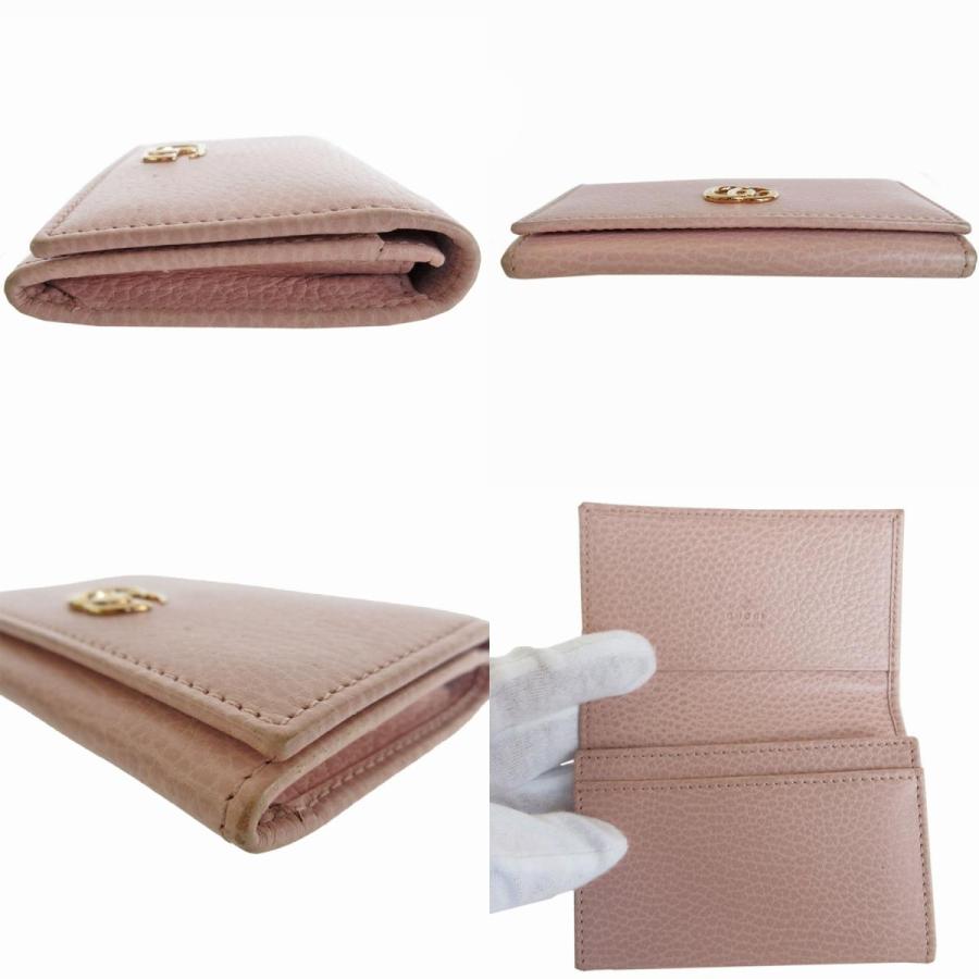 グッチ　マーモント　カードケース　ピンクベージュ GUCCI（グッチ） カードケース GGマーモント レザー ピンクベージュ