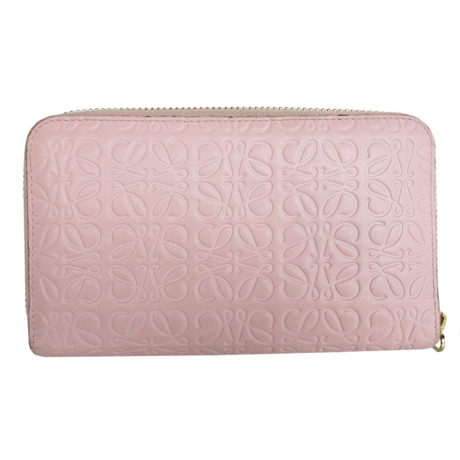 ロエベ アナグラム ケース レザー ピンク 財布 小銭入れ LOEWE（ロエベ） コインケース 財布 アナグラム レザー ライトピンク
